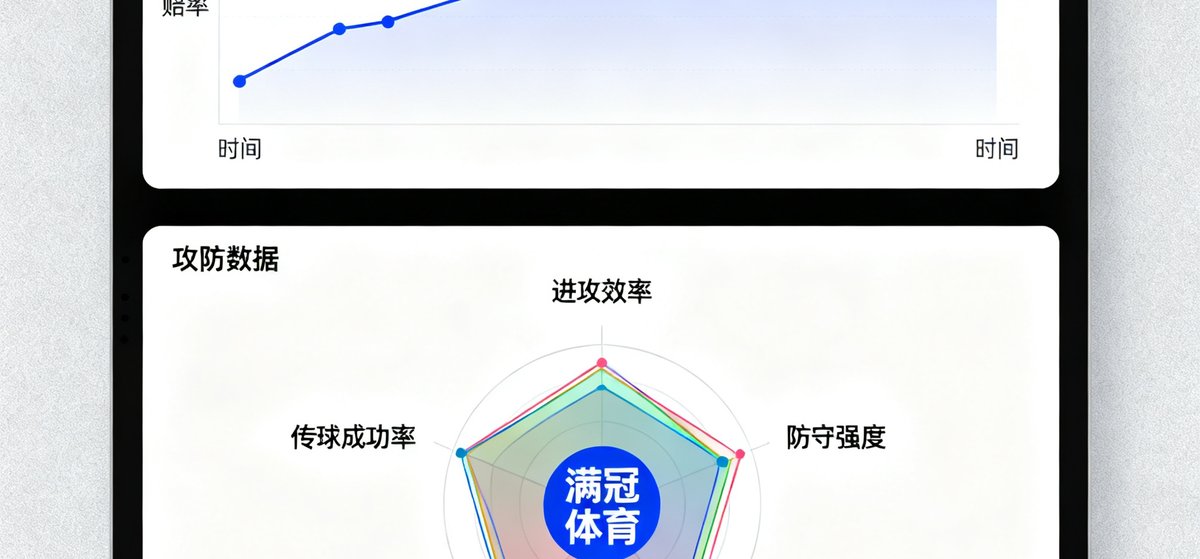 满冠体育赔率变化折线图以及攻防数据雷达图
